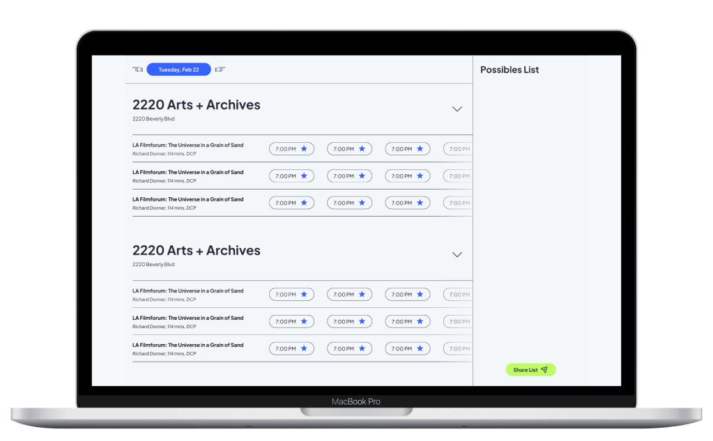 MacBook with an alternate design for the Good1s layout, in a list rather than a grid.